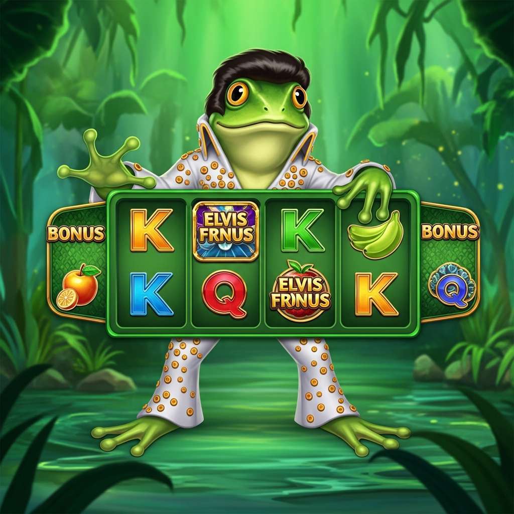 Elvis Frog in Vegas Casino dealer distributing cards to gamblers at a poker table